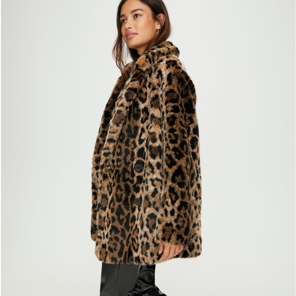 aritzia leopard coat